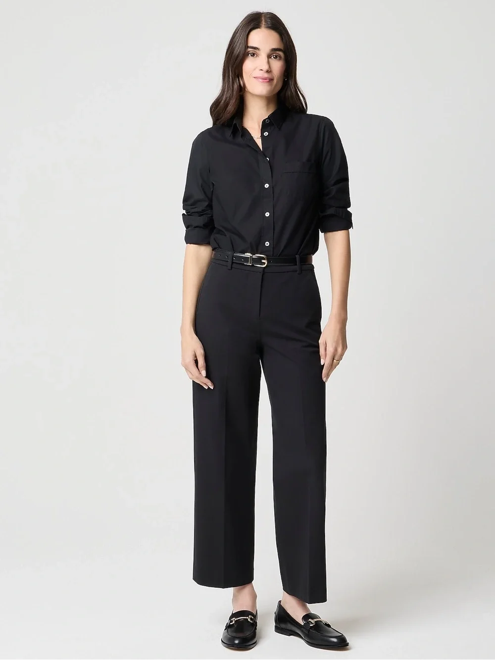 J. Crew Petite Remy wide-leg cropped pant Black Trousers Size 4 NWT CG390